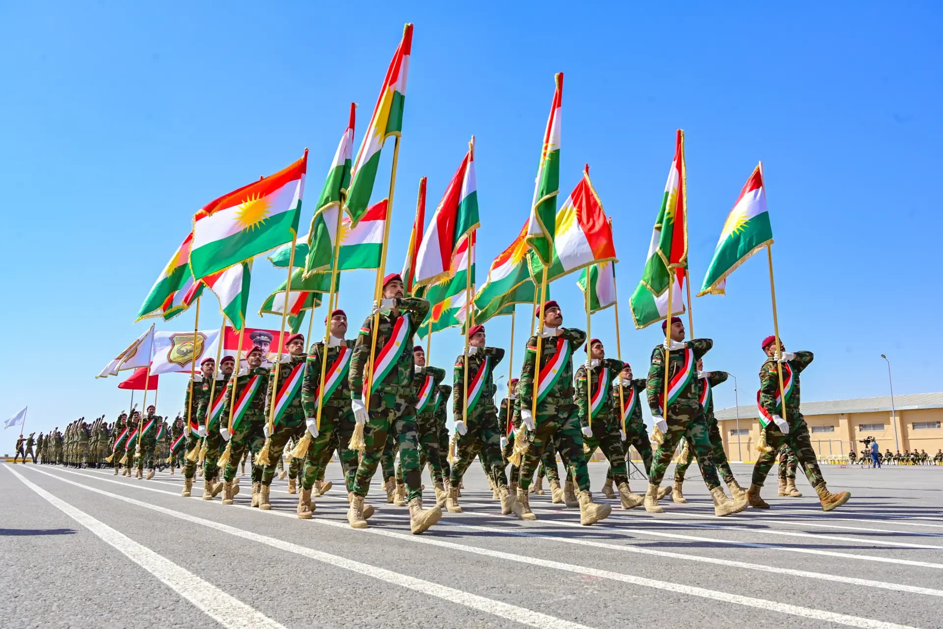 Peshmerga force in a military performance. Photo: Blind T.Abdulla/Rudaw