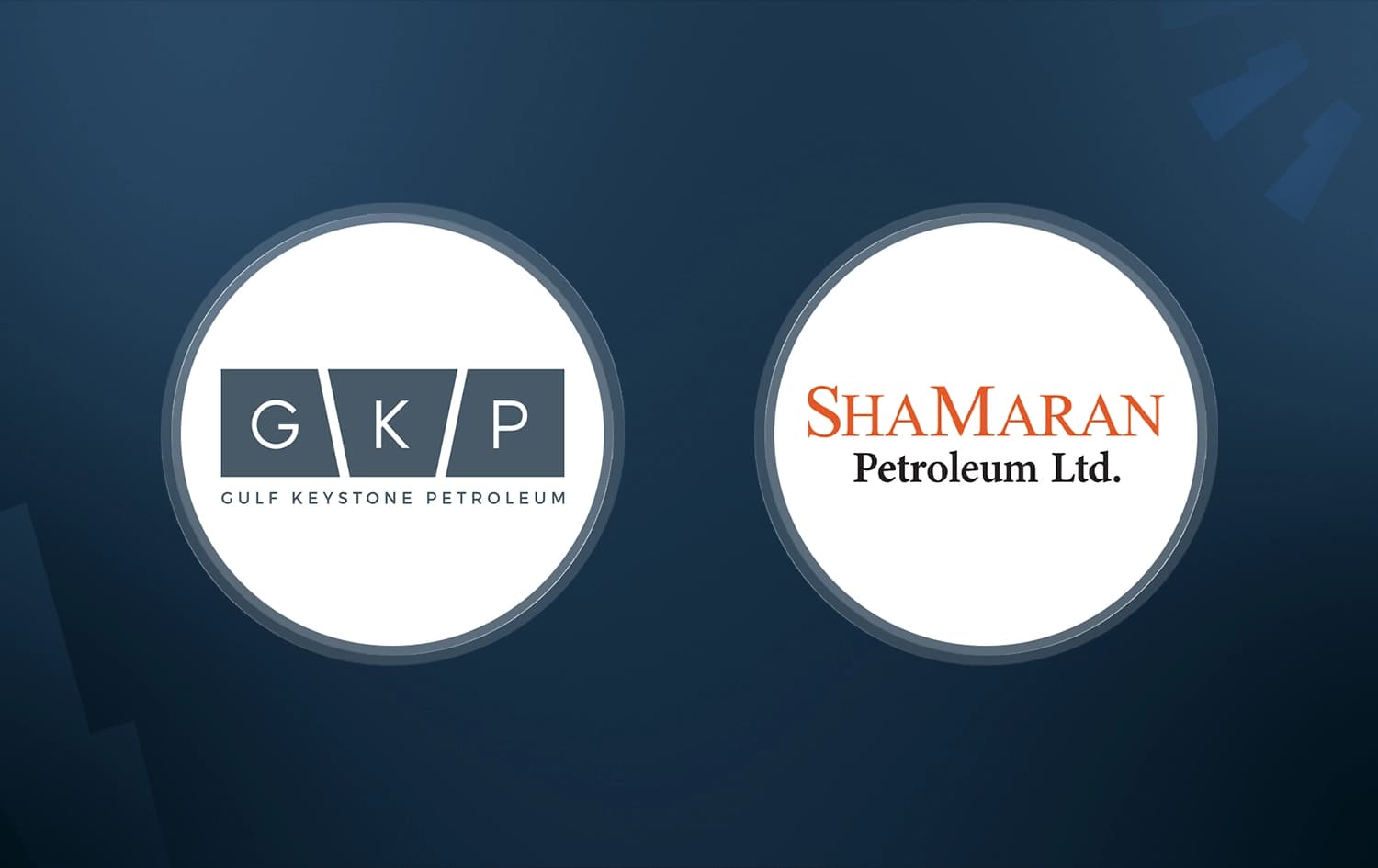 From left:  Gulf Keystone Petroleum (GKP) and ShaMaran Petroleum logos. Graphic: Rudaw