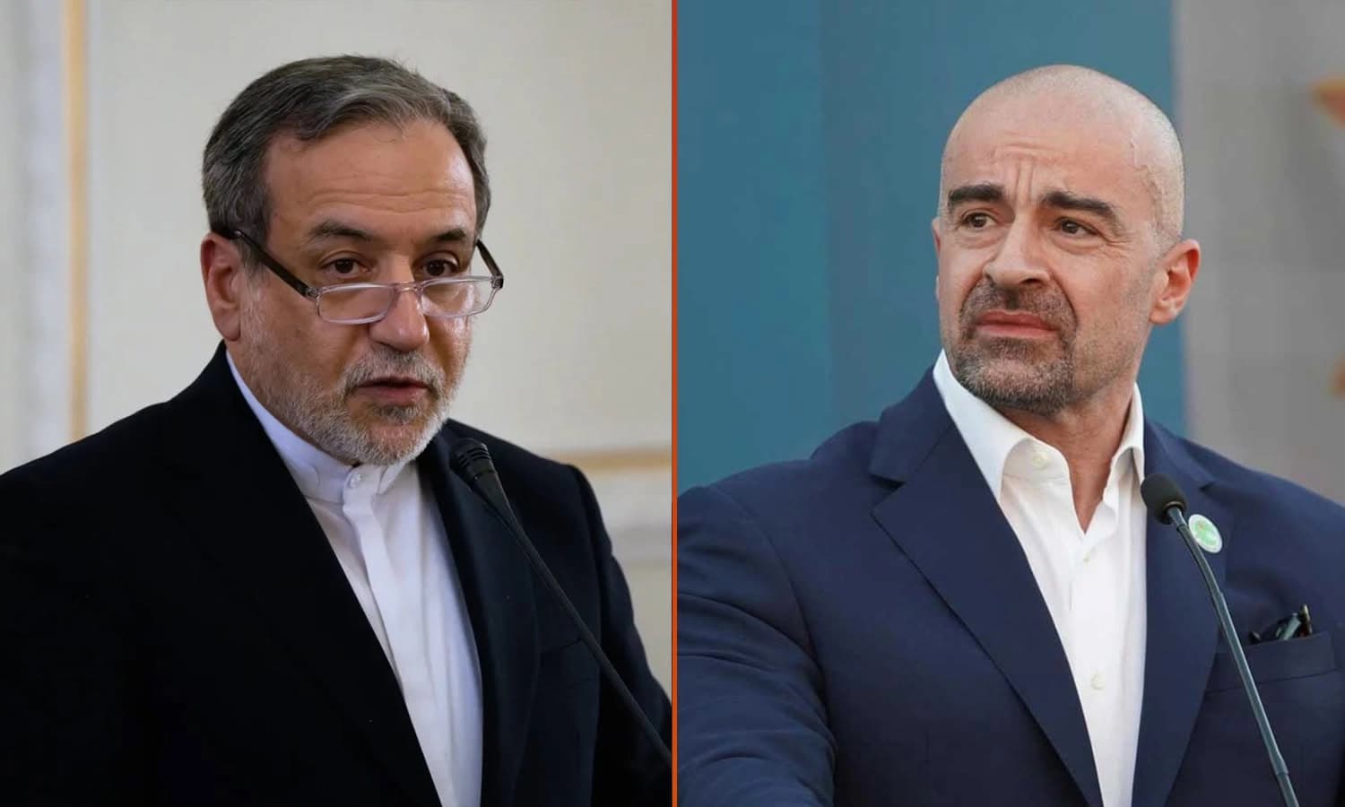 بافڵ تاڵەبانی، سەرۆکی یەکێتی و عەباس عێراقچی، وەزیری دەرەوەی ئێران