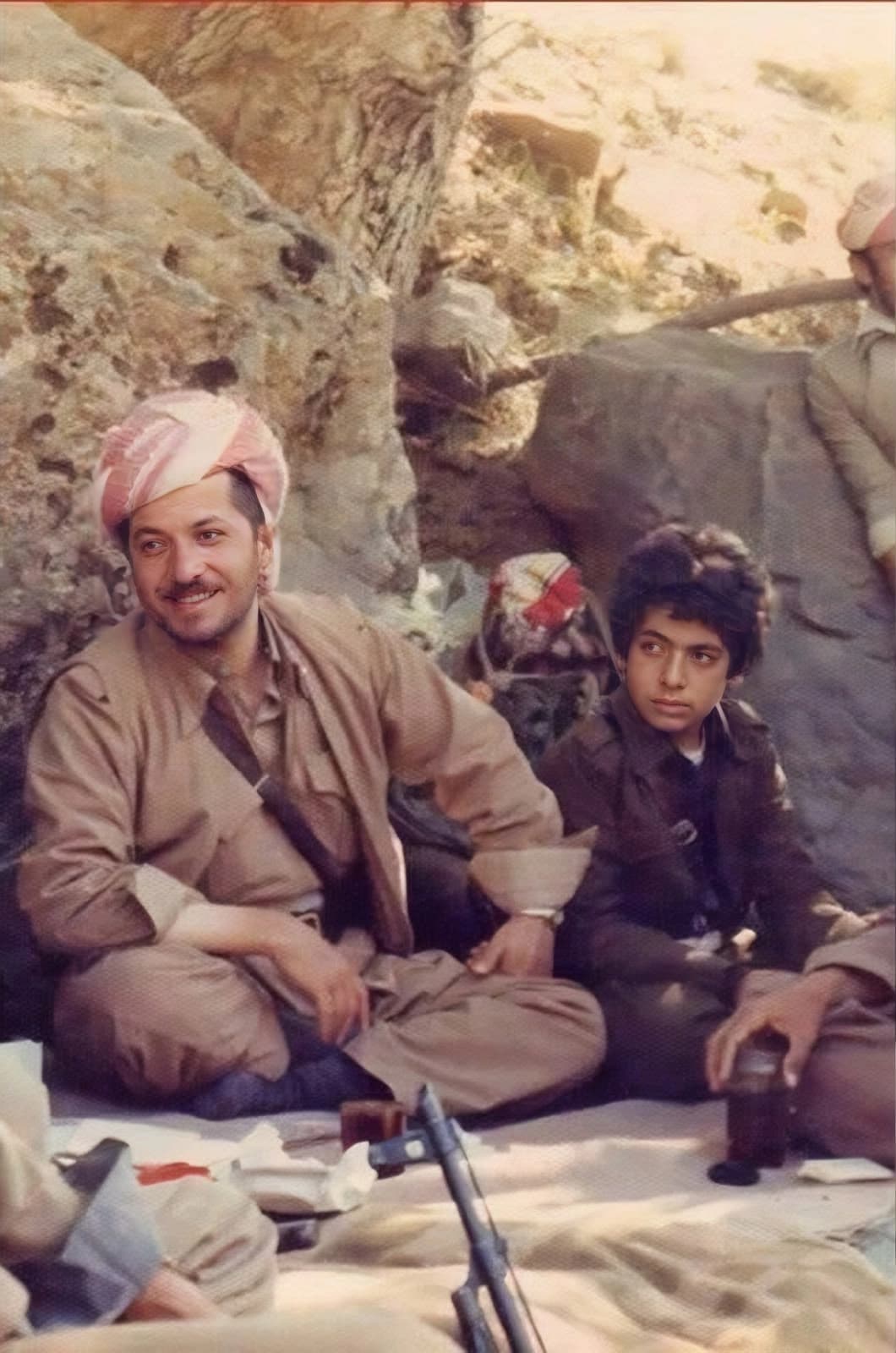 صورة أرشيفية للرئيس مسعود بارزاني ونجله مسرور