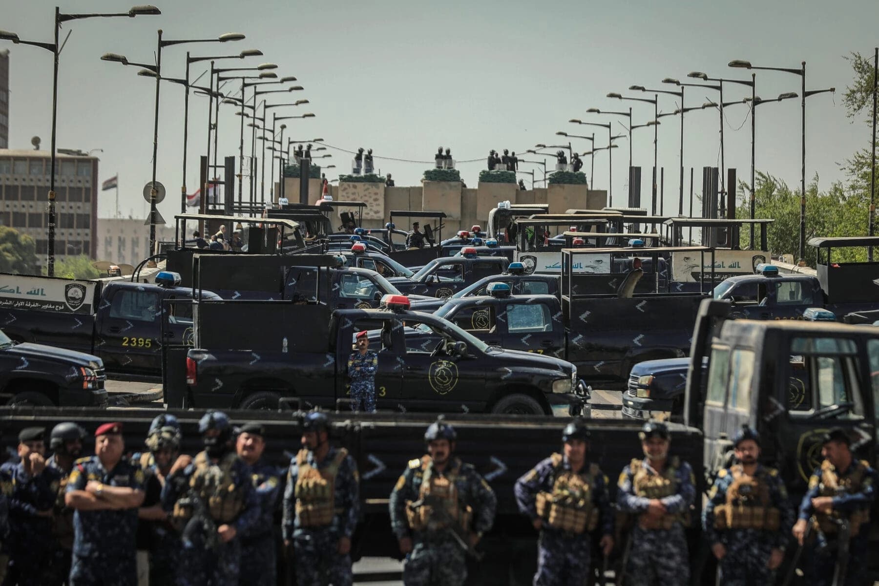 هیزە ئەمنییەکانی عێراق لە ناوچەی سەوزی بەغدا. وێنە: ئەرشیڤ/Getty Images
